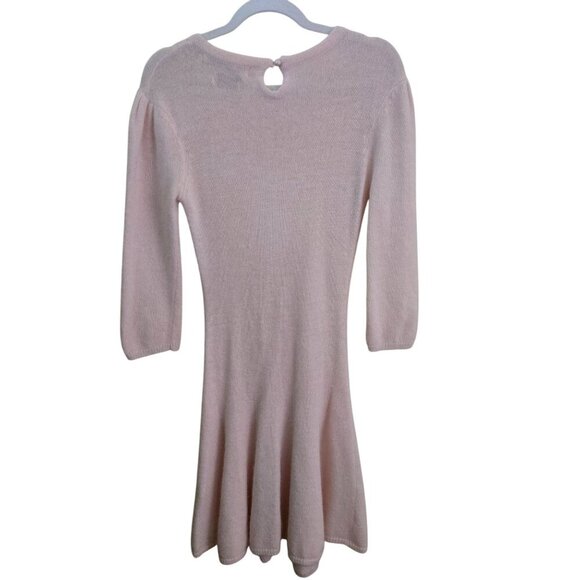 Wheels & Dollbaby Pink Angora Wool Blend Skater Sweater Dress Size 12 - Picture 2 of 4